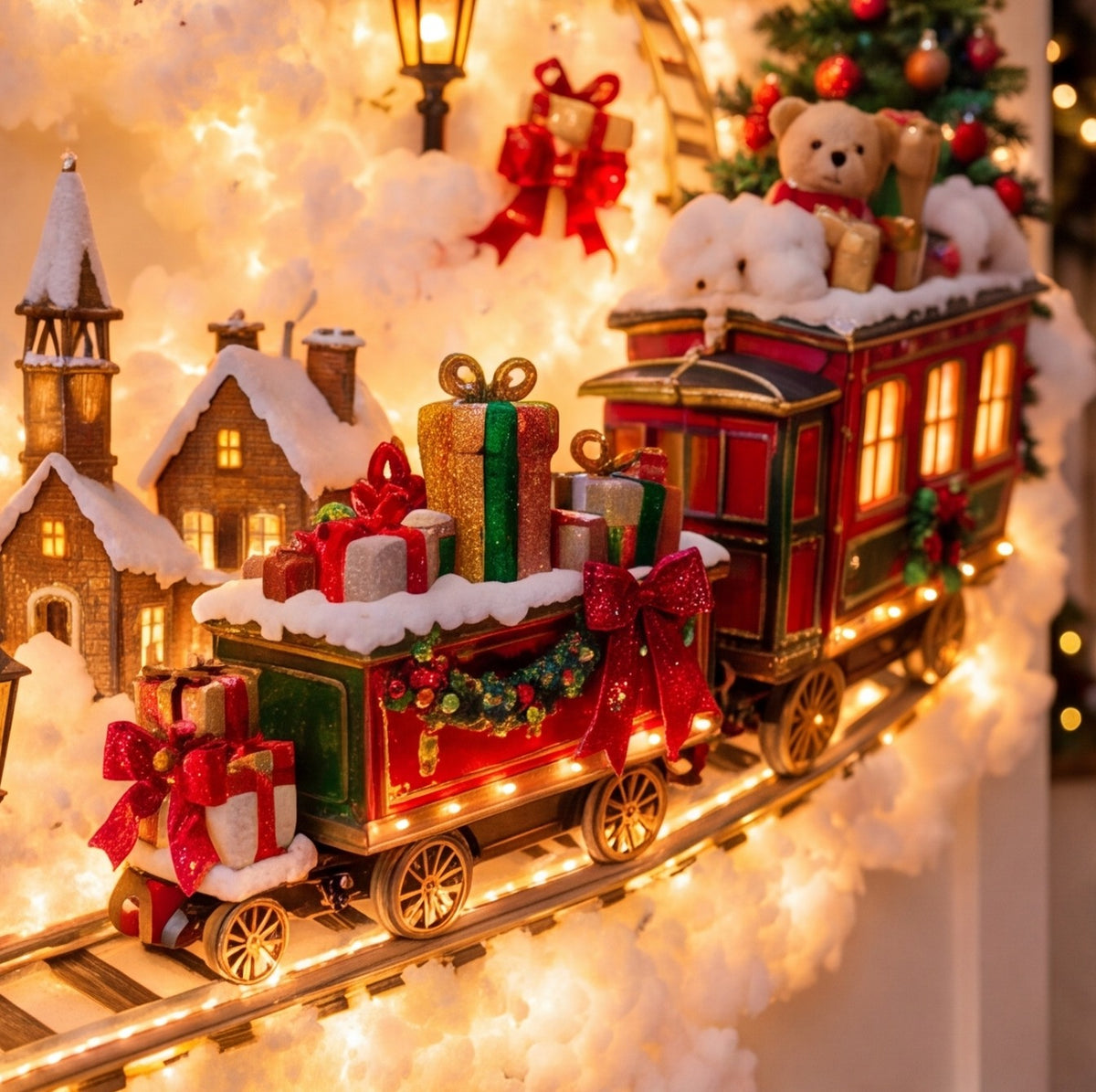 Train | Close-up of the miniature village details