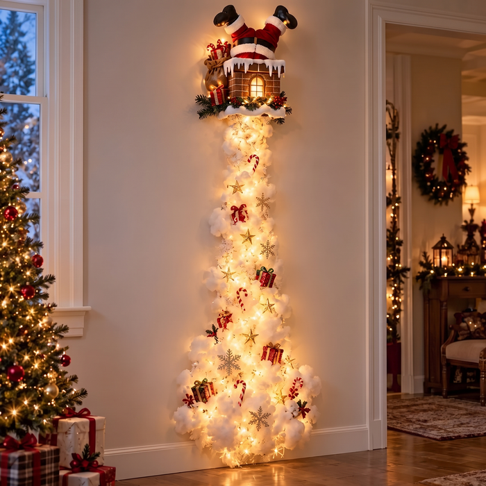 Santa Jingle Trail Christmas wall light
